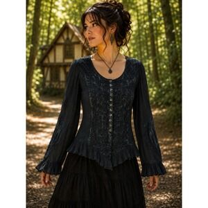 Romeo & Juliet Renaissance Faire Blouse L Romantic Goth Whimsigoth Medieval